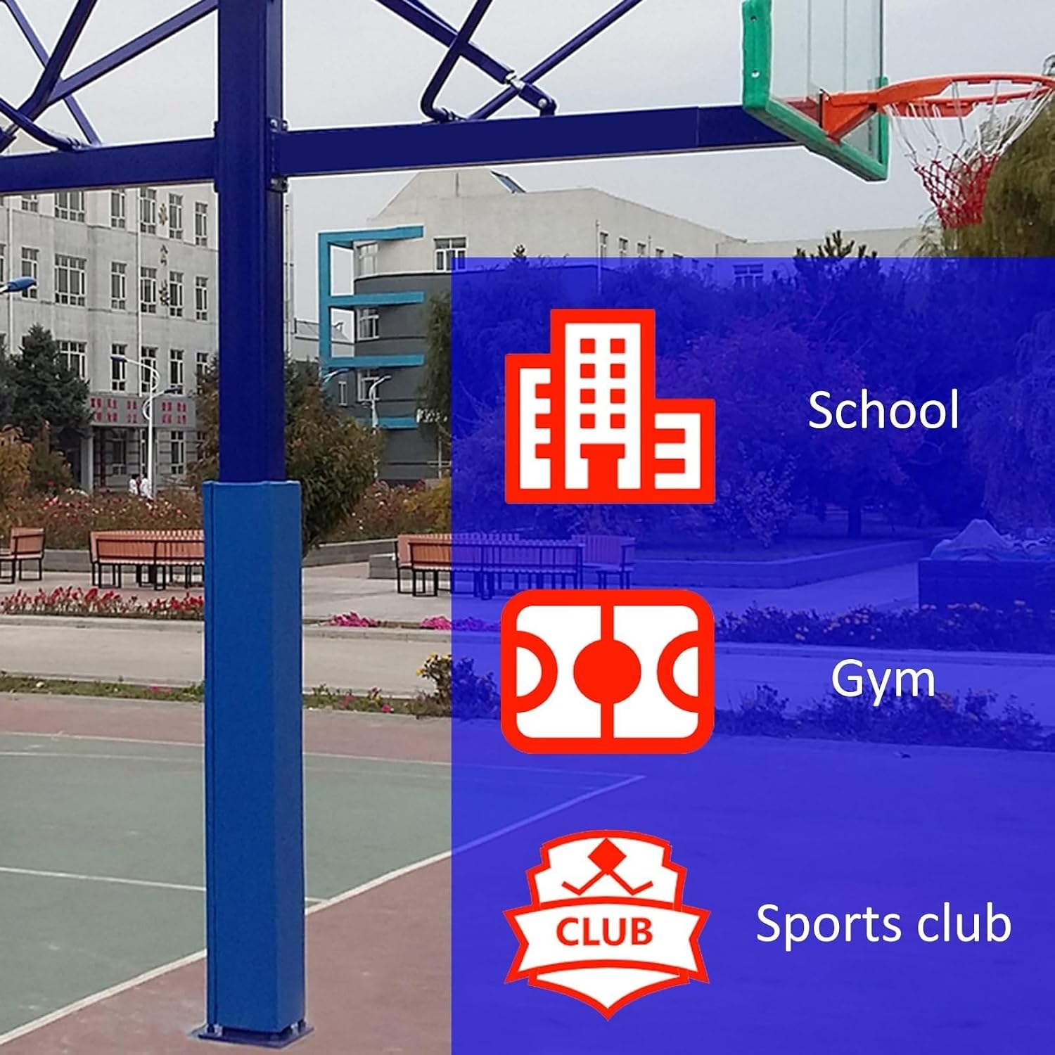 All-Weather Basketball Hoop Padding for Square Pole, Shock - Absorbing Basketball Hoop Post Pad, 3ft 4ft 5ft 6ft Tall Padding to Wrap Around Metal Poles/Basement Post(Black,6 ft/180 cm)