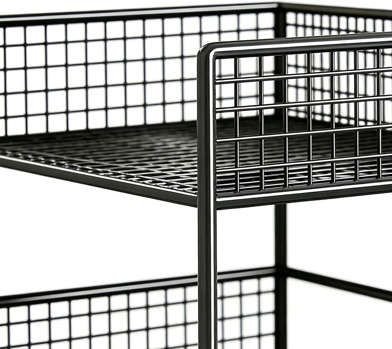 3 Tier Rolling Cart - Metal Movable Organizer, Storage Trolley With Wheels, Multi-Layer Organizer, Kitchen Offices Cart With Durablee Frame Design | 3 Tier Rolling Carts For Cleaning College Laundry B