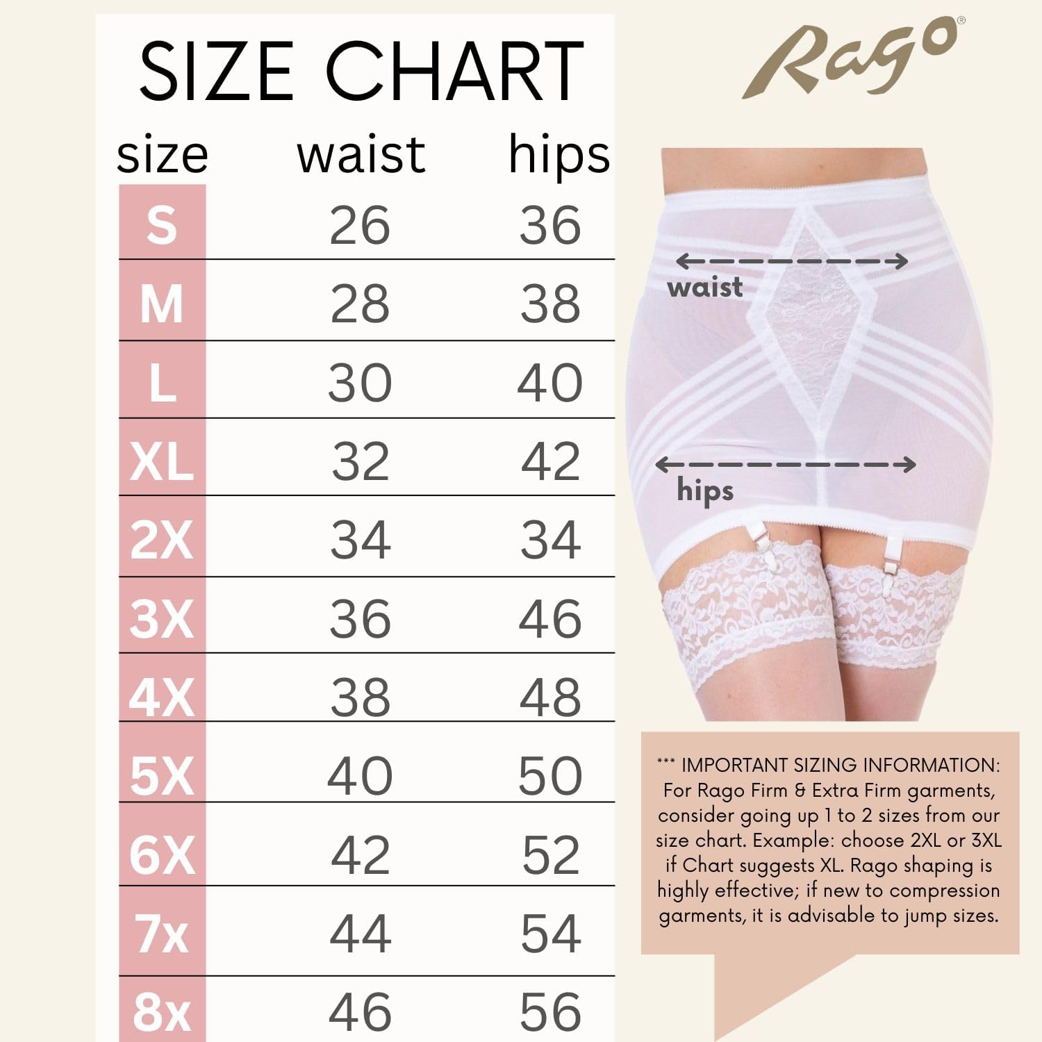 Rago Style 1359 | Firm Control Open Bottom Girdle | Invisinet Tummy Panel | Contour Bands | 6 Metal Garters | Made in USA - Image 5