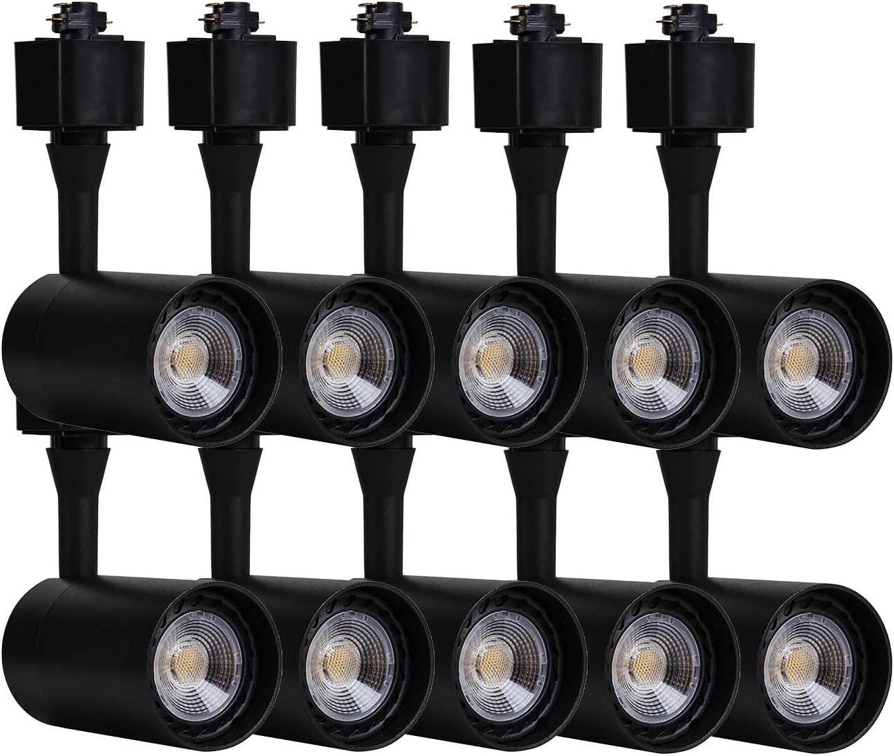 EAGLOD Track Light Heads,H Track Lighting,Dimmable CRI 90+ 4000K,LED Track Light GU10 Bulb for Accent Retail Artwork, Kitchen Halo Type(10 Pack) (4000K(Natural White) Black)