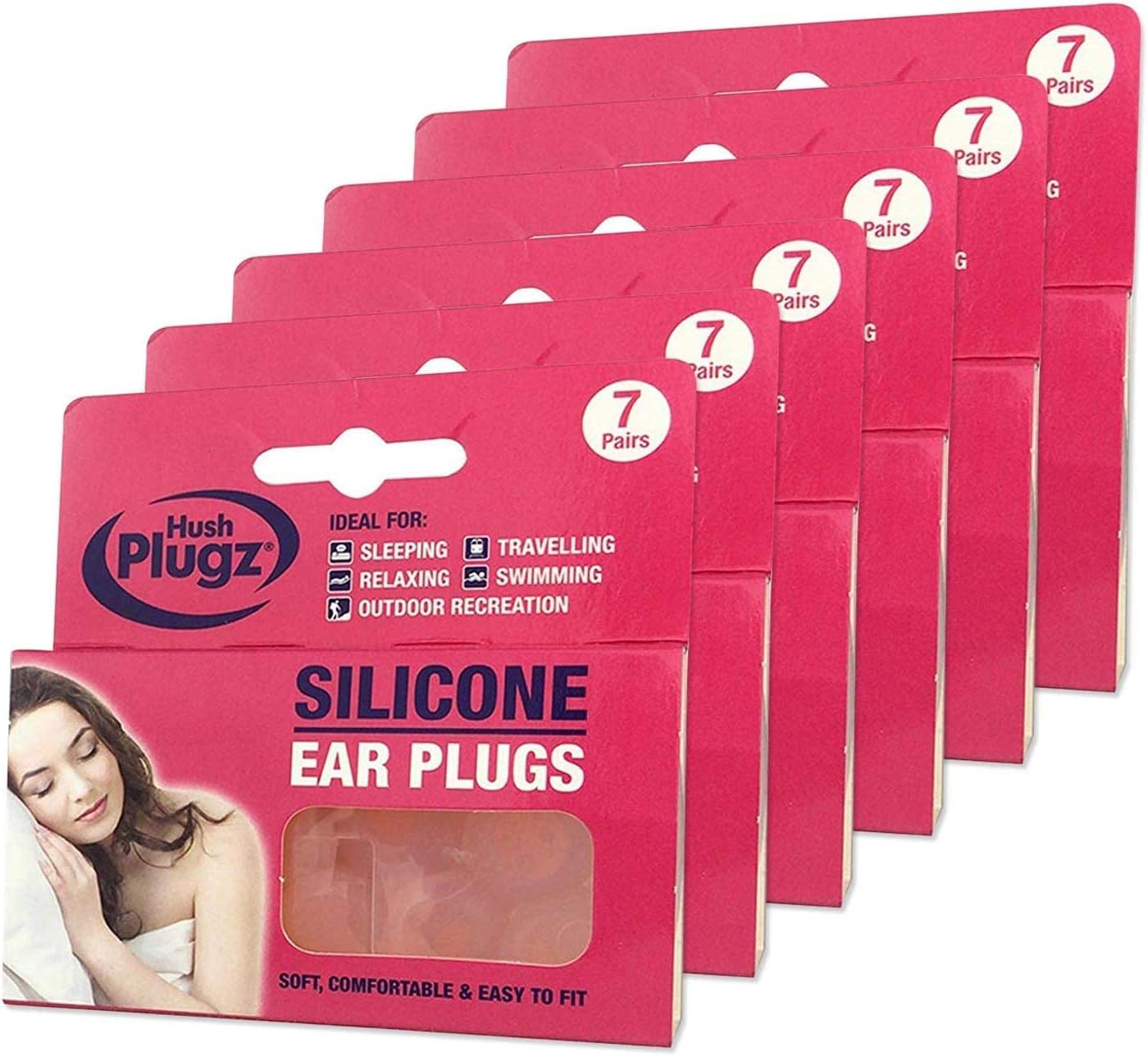 Silicone Earplugs 7 Pairs X 6, (Price inclusive of 20% VAT)