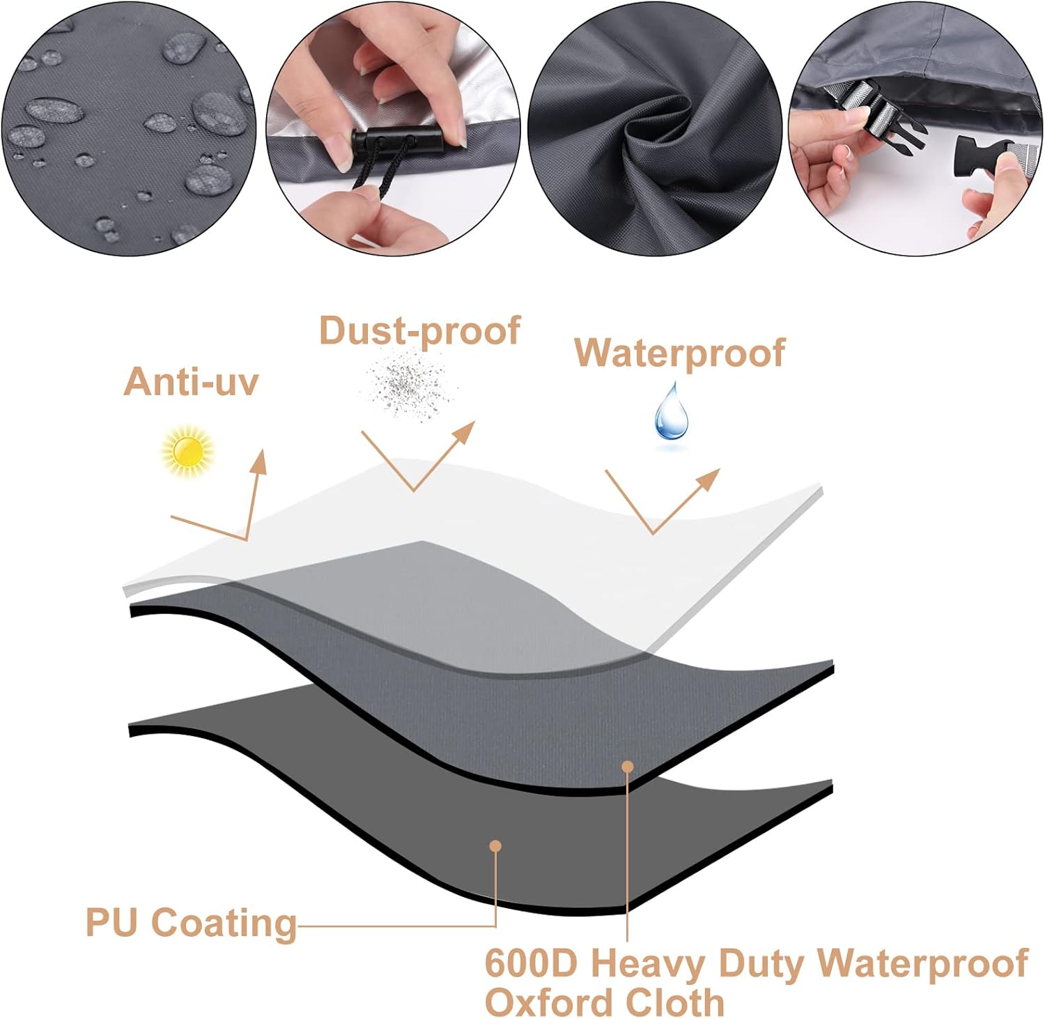 CHINCHILLA 7/8/9 ft Pool Table Cover, Waterproof Sunscreen Billiard Cover Polyester Fabric ，for Snooker Billiard Table Cover