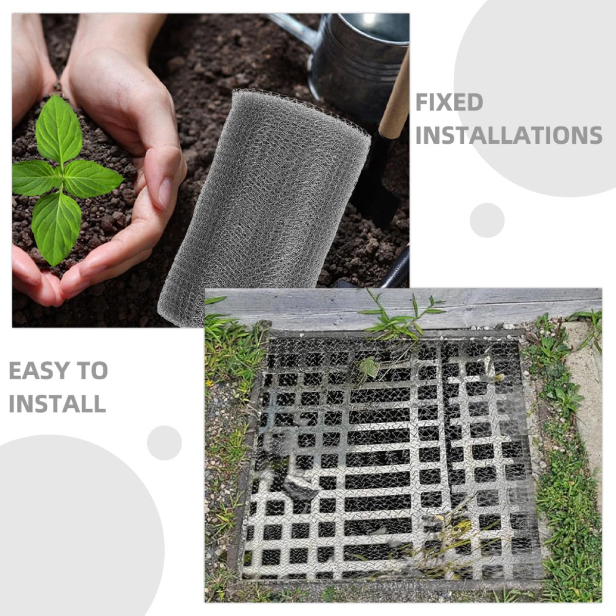 Stainless Steel Fine Wire Mesh Roll 127mm X 10m, Flexible Universal Steel Mesh Sheet for Garden Protection, Hole Filler and Fence Gap