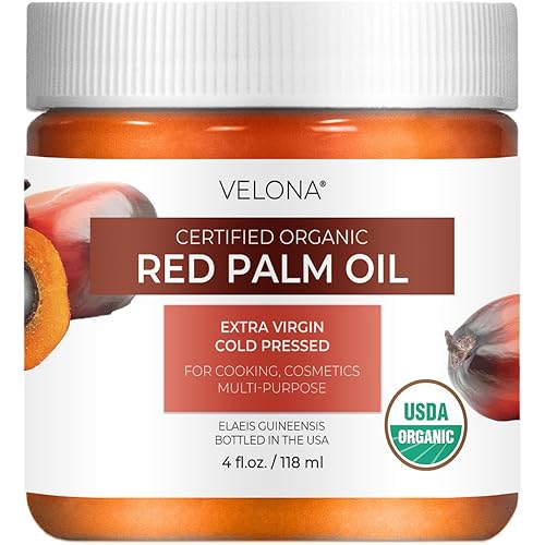 Miniatura 8 de velona Aceite de palma roja orgánico certificado por USDA, 32 onzas líquidas, grado alimenticio y cosmético, en frasco, virgen extra, prensado en