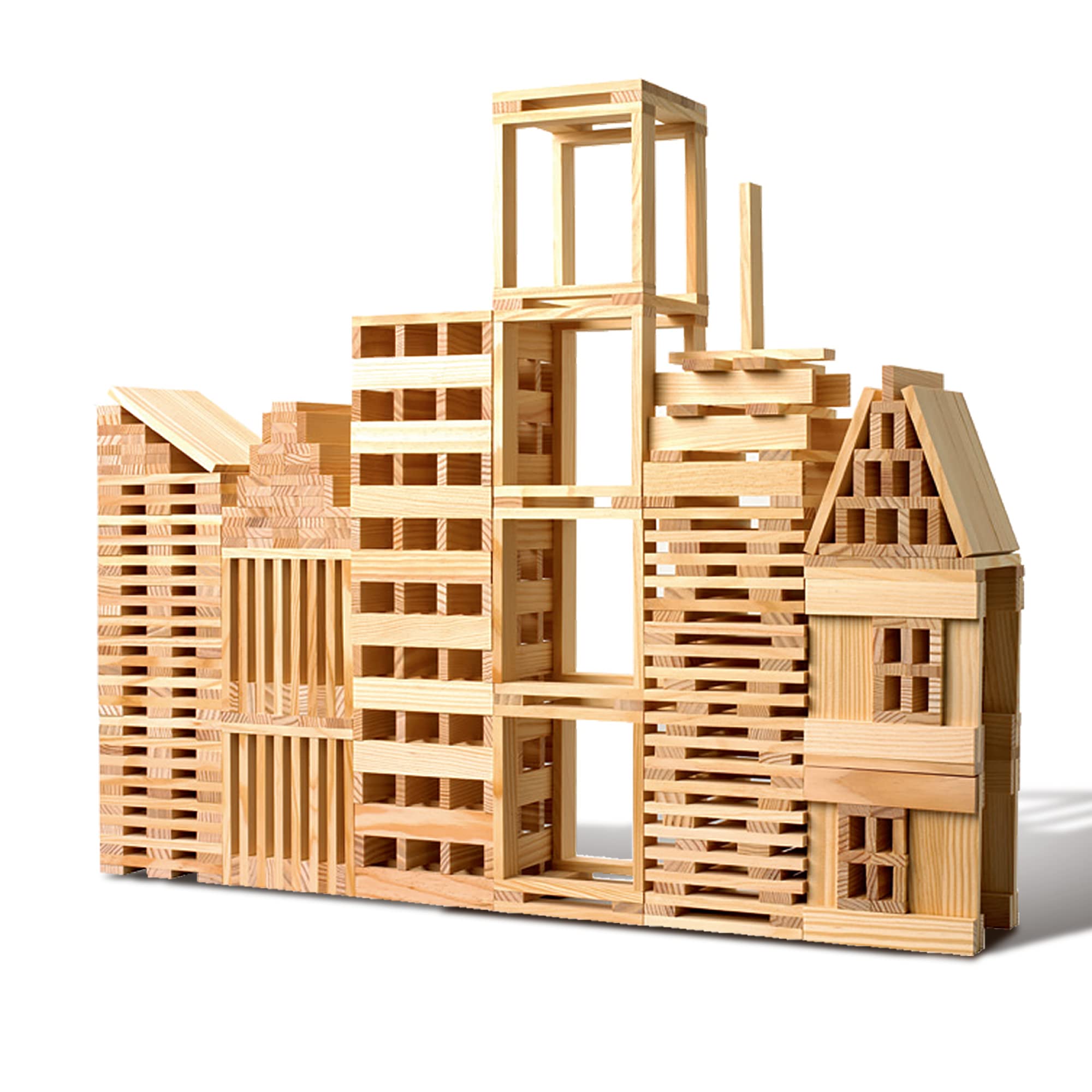 100pcs Classic Wooden Building Blocks Set Ages 3+,Solid STEM Building Toys for Kids, Preschool Learning Montessori Toys for Toddler 3 4 5 6+ Years Old Boys Girls Birthday Gift （Log Color）