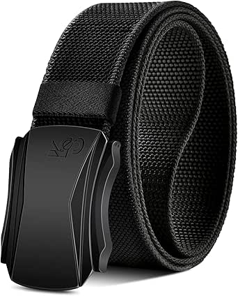 KEMISANT Mens Belt, Military Tactical Stretch Web Nylon Belt For Hiking Hunting Pants 1.5",Cut For Fit
