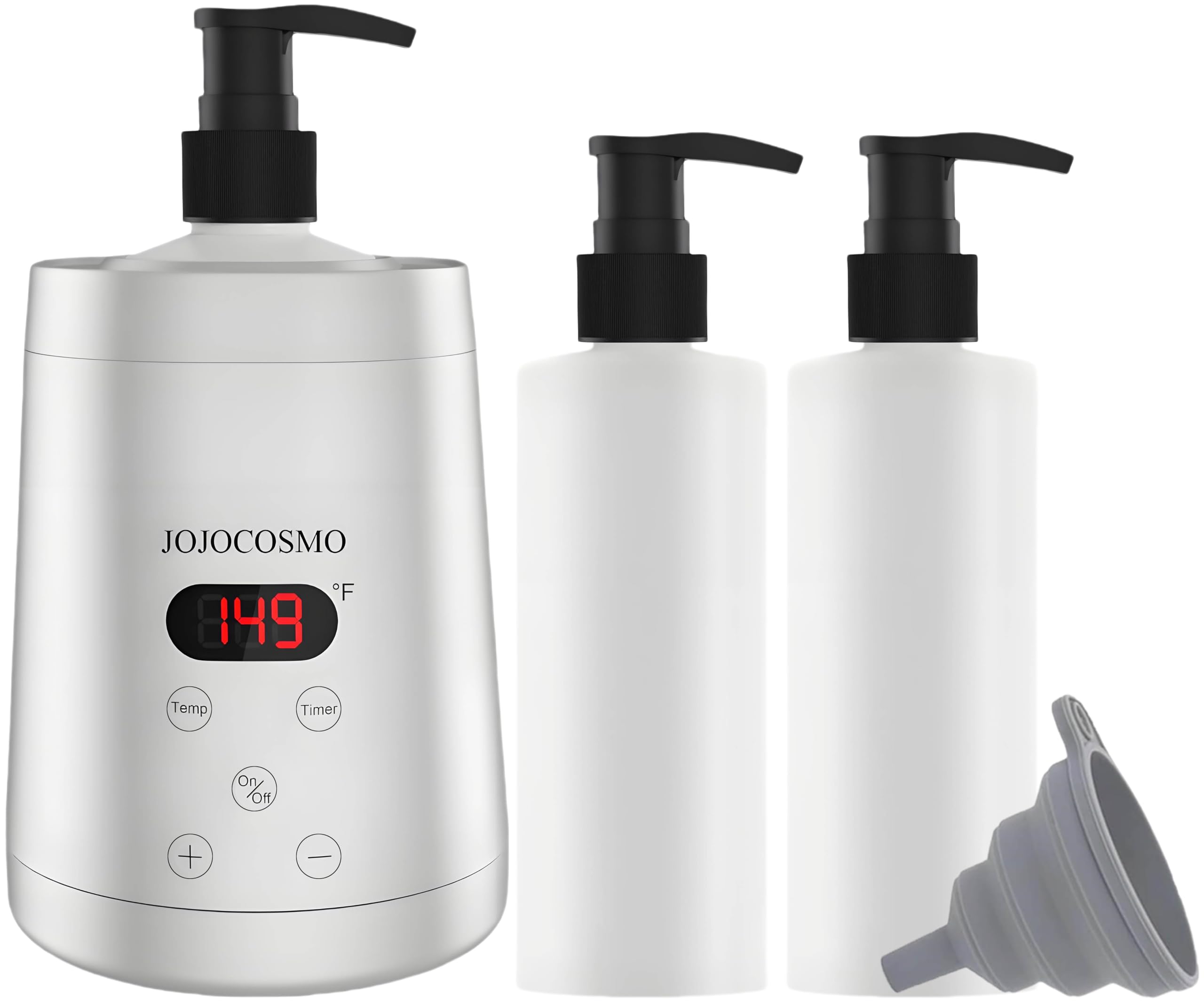 Chauffe-huile de massage,Chauffe huile de massage avec deux distributeurs de bouteilles d'huile,Chauffe en continu de 0 à 65 °C,Chauffe bouteille de lotion pour les salons et les spas,Argent
