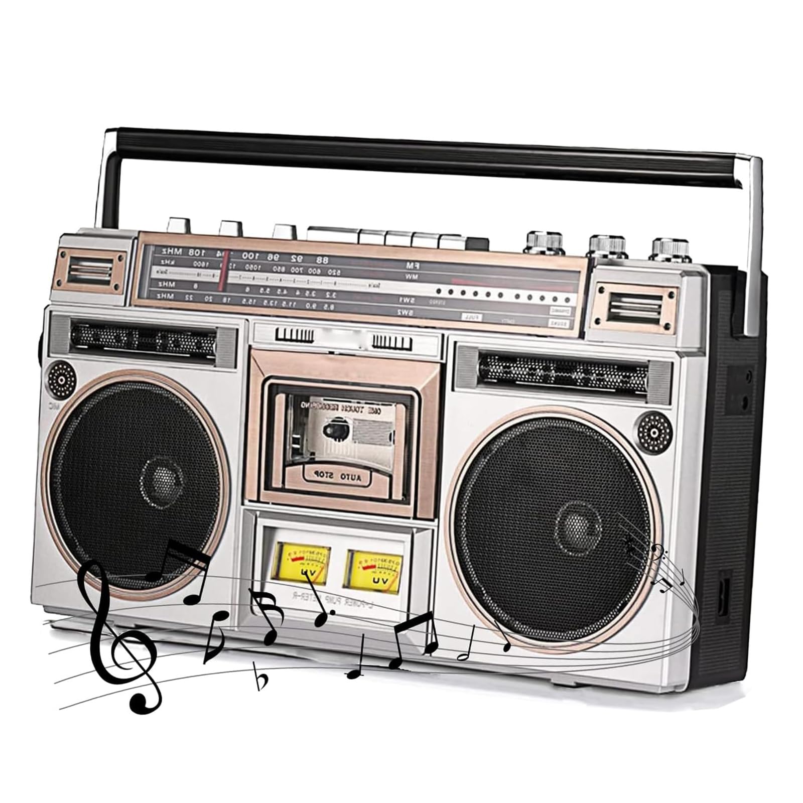 Lettore di cassette Bluetooth Boombox, portatile AM/FM con altoparlante integrato, per riunioni di famiglia/viaggi, stile retrò anni '80, per gli amanti della musica nostalgica