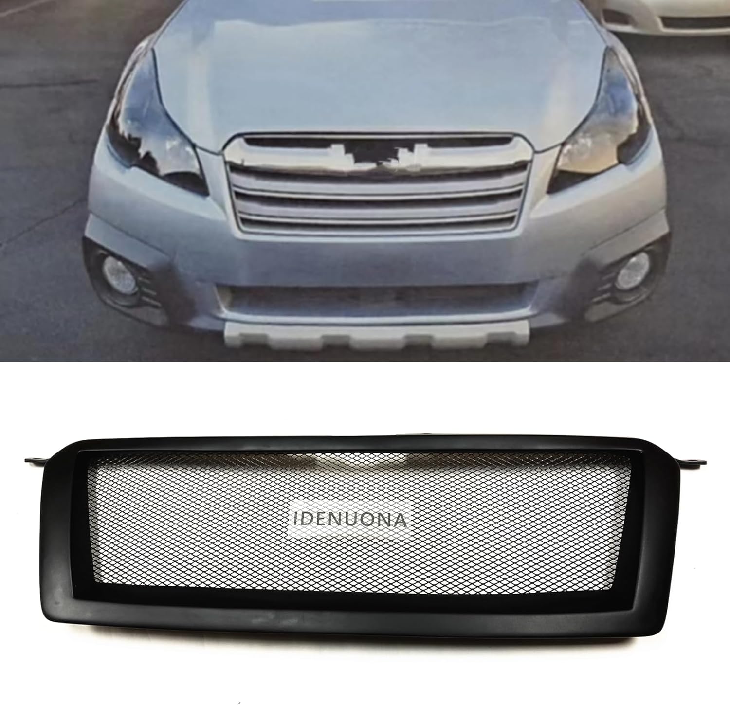 Front Bumper Hood Grill Grille Mesh Cover For Subaru Legacy 5th 2013-2014 Matte Black Carbon Fiber