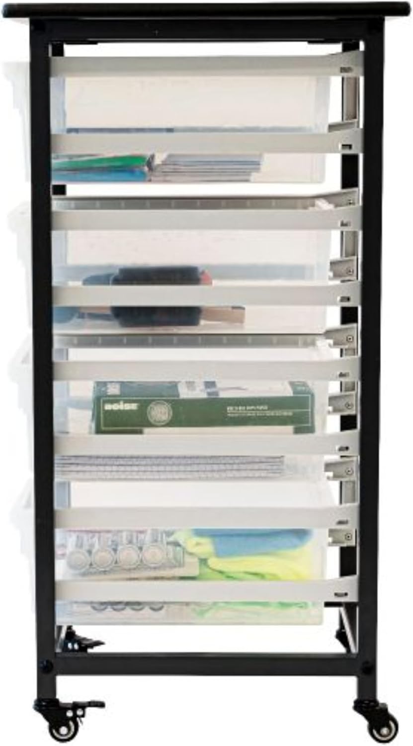 FSE 373-MBS-SR-4L-CL Mobile Bin Storage Unit - Single Row with Large Clear Bins