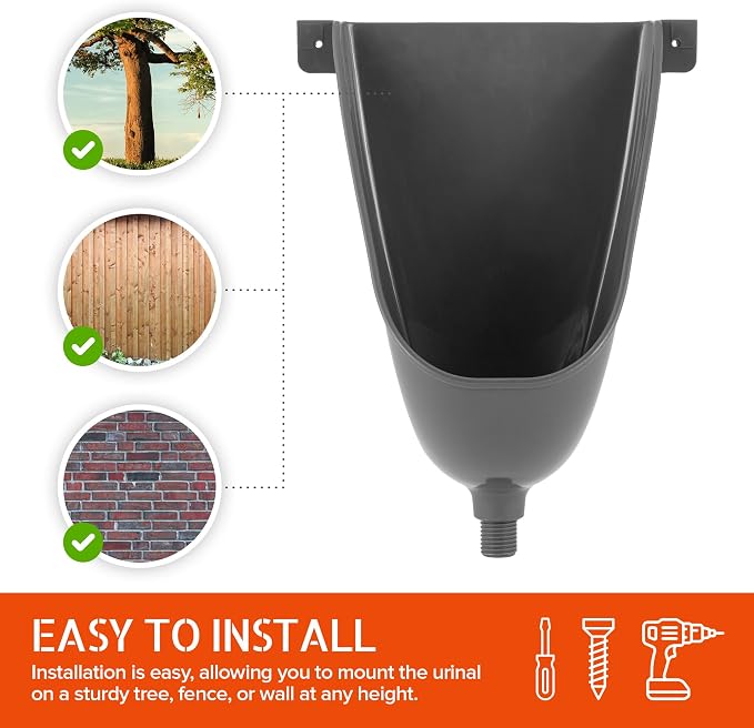 Orinal portátil sin agua para hombres, plástico gris, 4 unidades miniatura 3