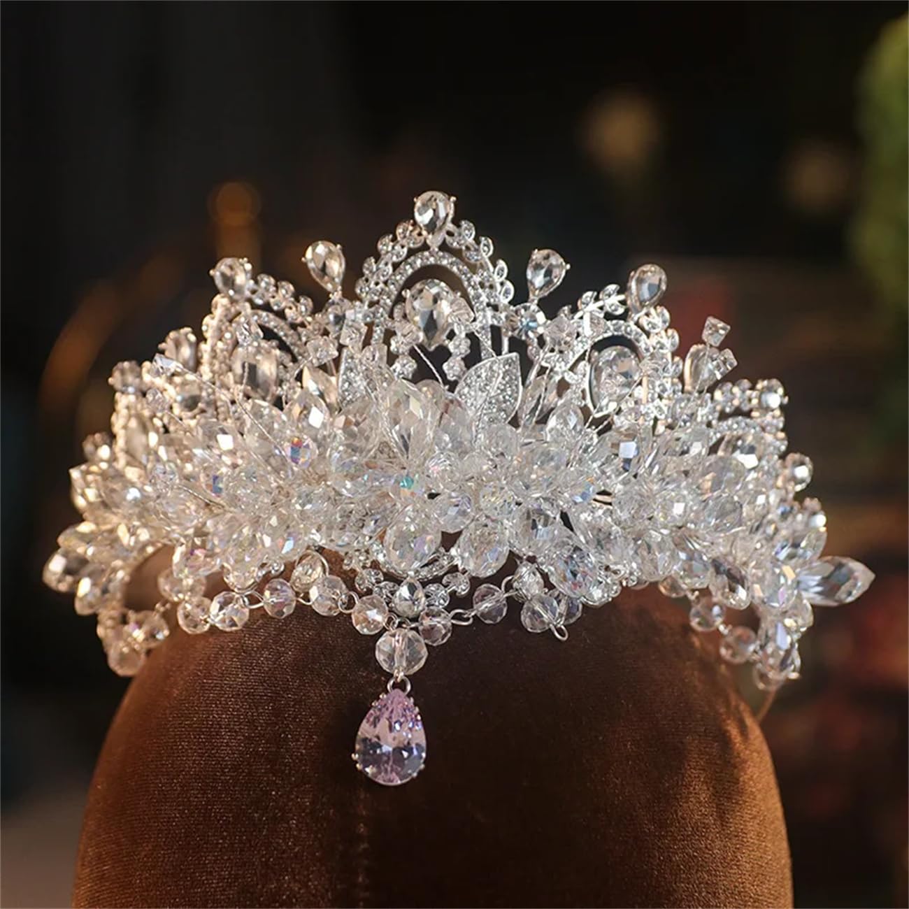 Tiaras de cristal para novia, corona de diamantes de imitación, tocados para concursos de belleza, accesorios para el cabello de boda