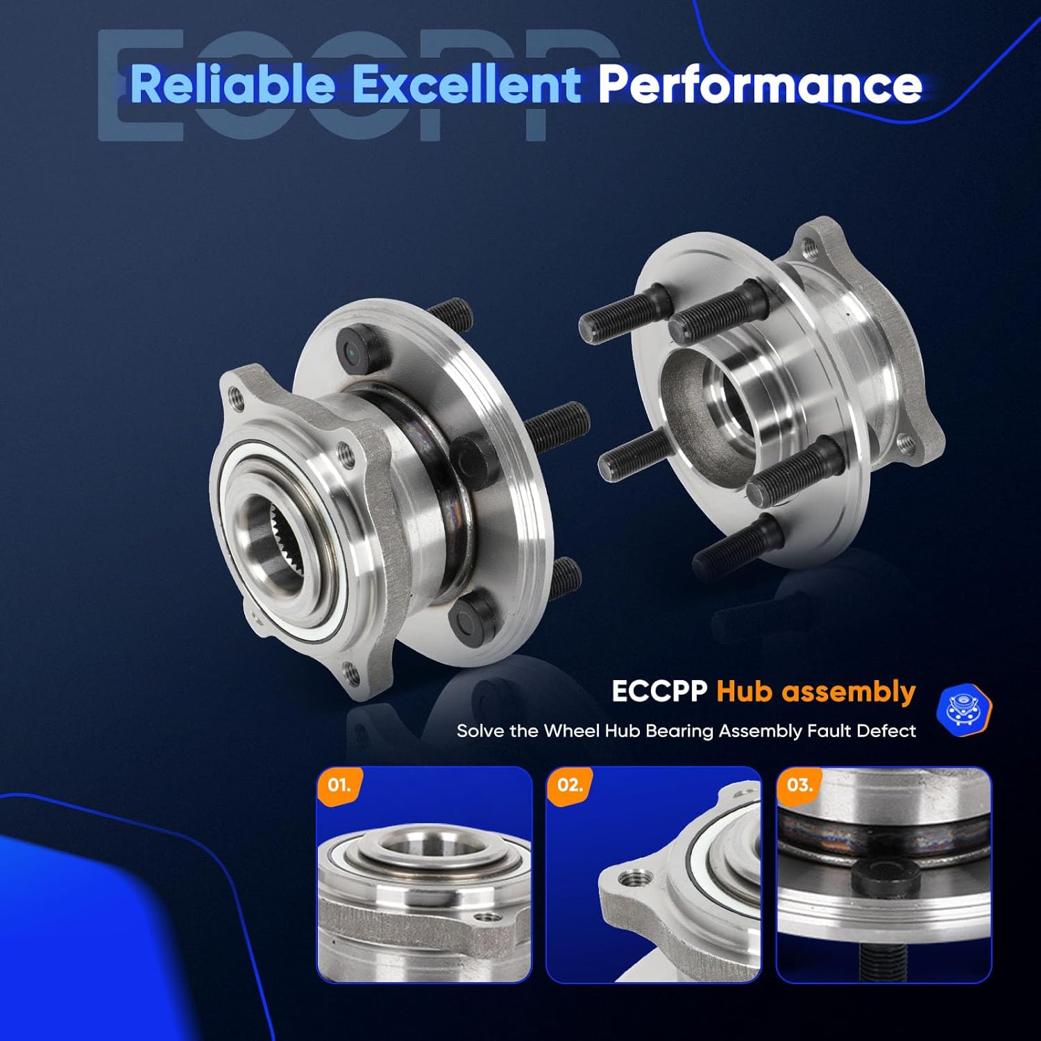 ECCPP Rear Wheel Hub Bearing Assembly Fits for Chrysler 300 2015-2021 for Dodge Challenger 2015-2021 for Dodge Charger 2015-2021 5 lugs 512555