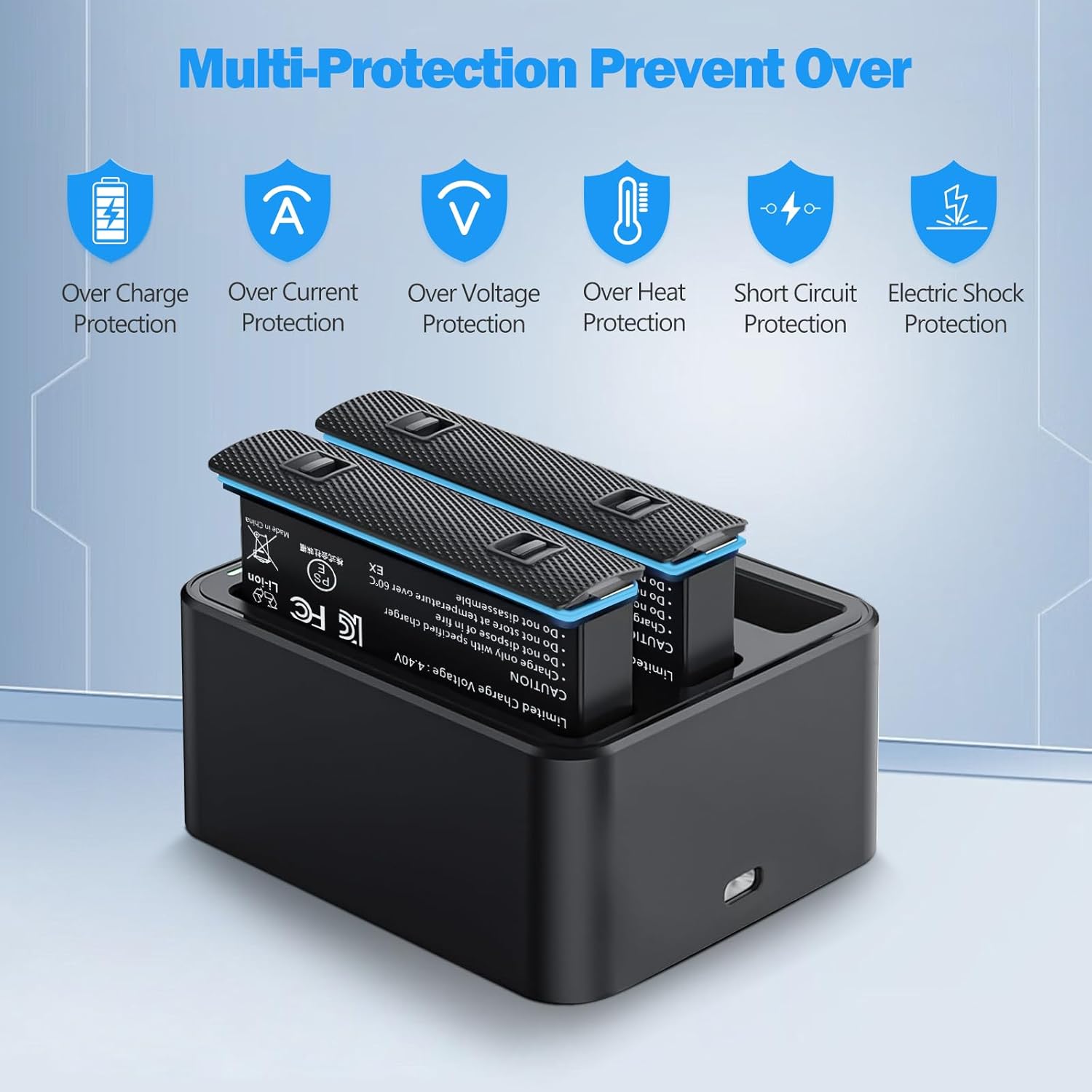 2-Pack 360 X4 Battery for Insta 360 X4 2500mAh 360 X4 Batteries & Triple USB-C Fast Charger Hub(2 Boxes for Misro SD Cards and Batteries)-Compatible with Insta360 X4 Camera