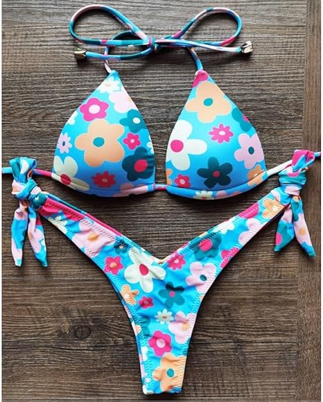 Amazon Co Jp ローズレッドビキニ女性水着セクシープッシュアップ水着女性ビキニホルタービーチウェア水着入浴スーツ 服 ファッション小物