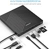 ORIGBELIE External CD DVD Drive Thin CD Recorder USB 3.0 with 4 USB Ports and 2 TF/SD Card Slots Optical Disc Drive for Laptop Mac PC Windows 11/1/8/7 Linux Operating System