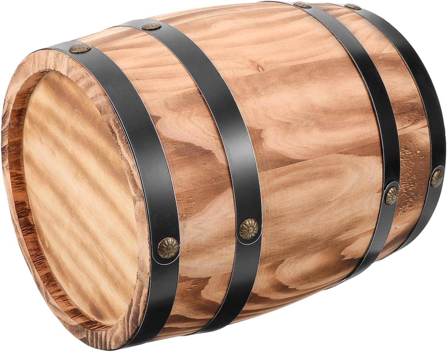 ORFOFE Vintage Wood Barrel Decoration Rustic Style Bar Ornament Handmade Oak Wine Barrel Model for Home Kitchen Garden and Bar Decor