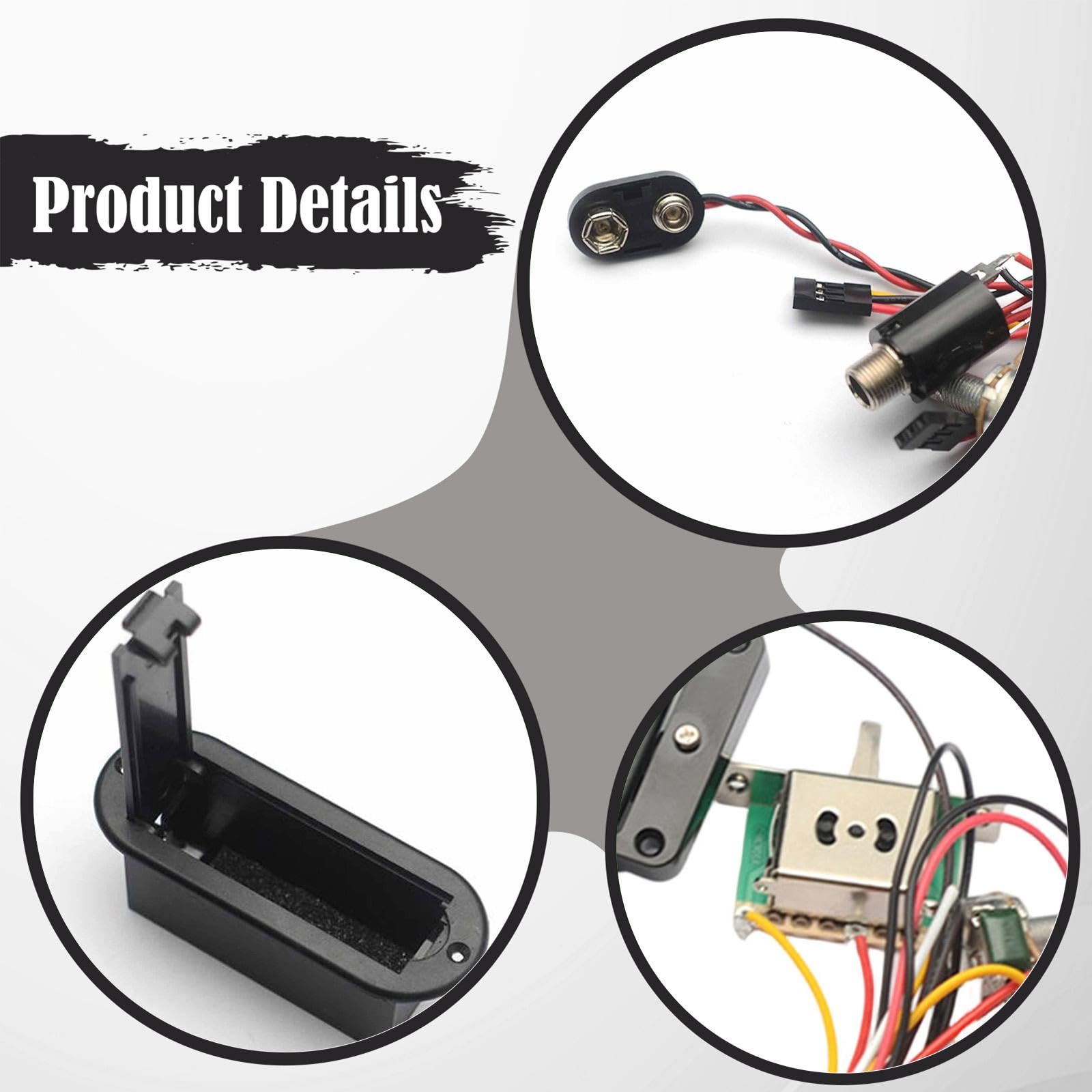 Oshhni Pastilla de Guitarra HH Activa con Interruptor de 3 Vías Circuit Lover Guitar Parts 1T1V