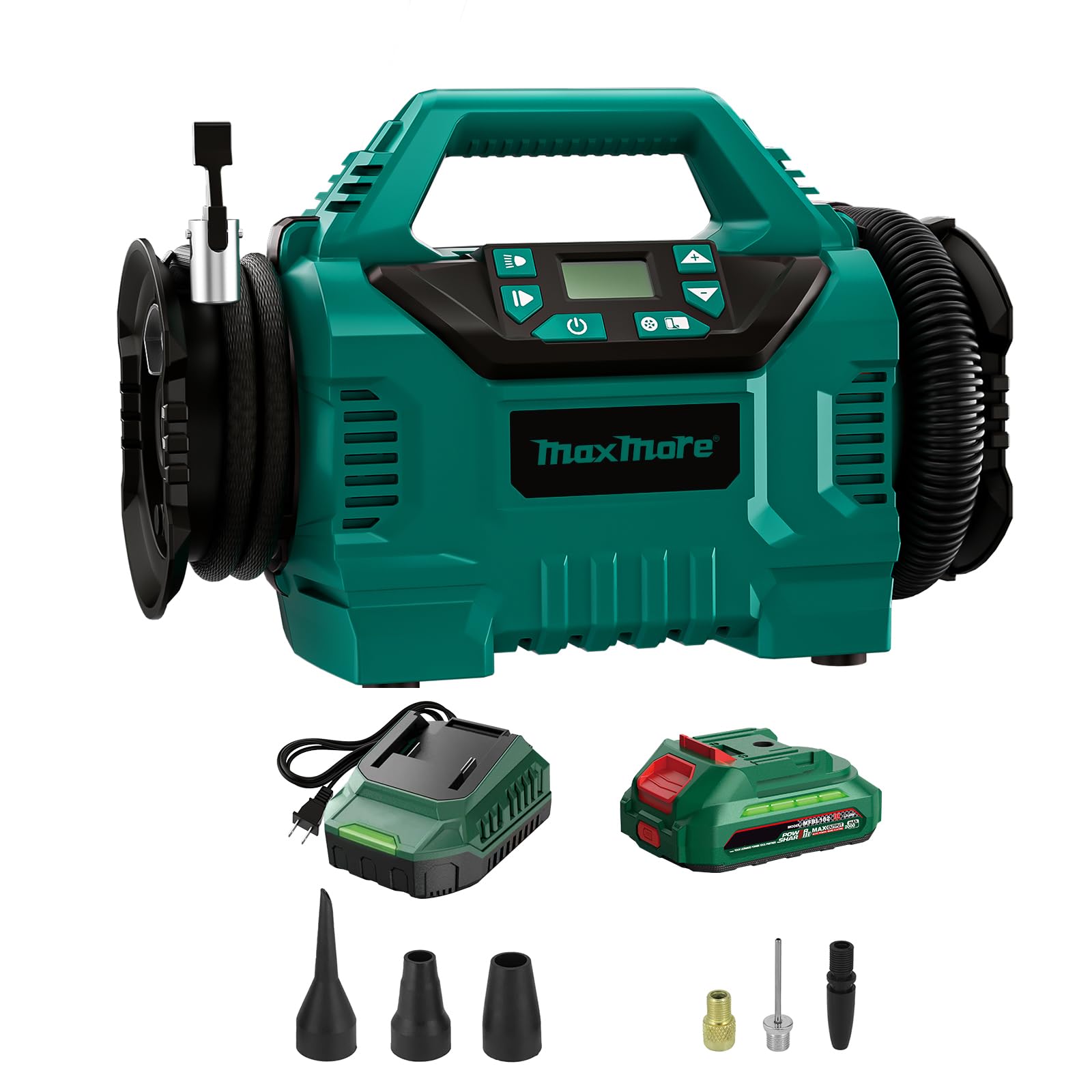 Draagbare luchtcompressor, 18 V, 0,83 MP, LED, autostop