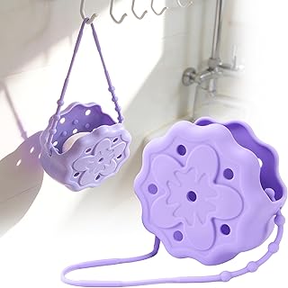 Purple Shower Steamer Tray, Hangable and Reusable Shower Steamer Holder/Hanger, Bath Bombs Shower Accessory, Aromatherapy Diffuser Containers, Silicone Material, Easy to Use