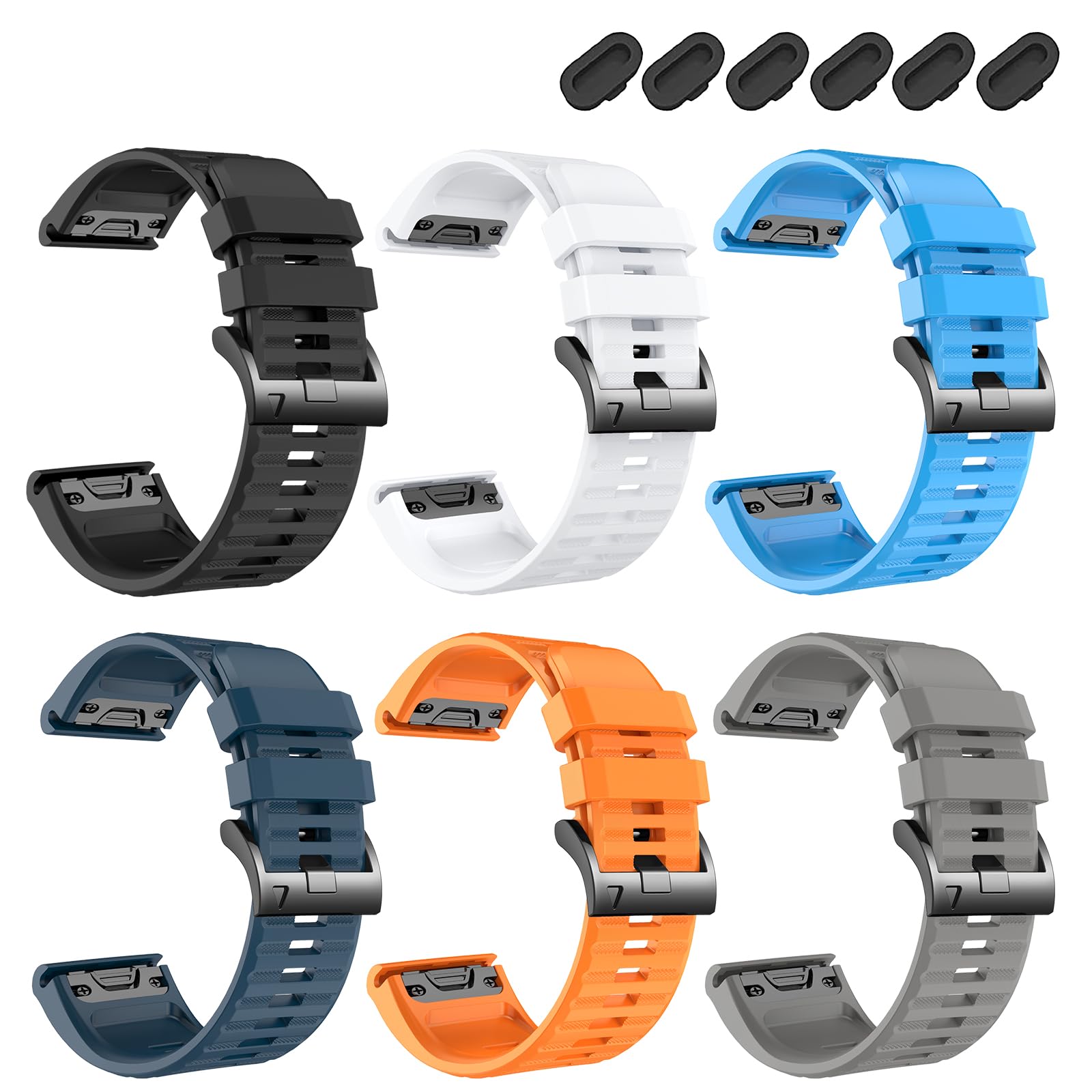 Cinturino in silicone da 22 mm, compatibile con Garmin Fenix 8/8pro 47 mm/Fenix 7/7pro/6/6 pro/5/5 plus, Quickfit per Descent G2/G1/Forerunner 970/965/955/Approach S70/Quatix 8/tactix 8 47 mm