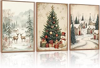 15 Breathtaking Christmas Landscape Paintings That Will Transport You to a Winter Wonderland! 403 KAIRNE Framed Christmas Wall Art,Christmas Pine Trees Canvas Set of 3(12...