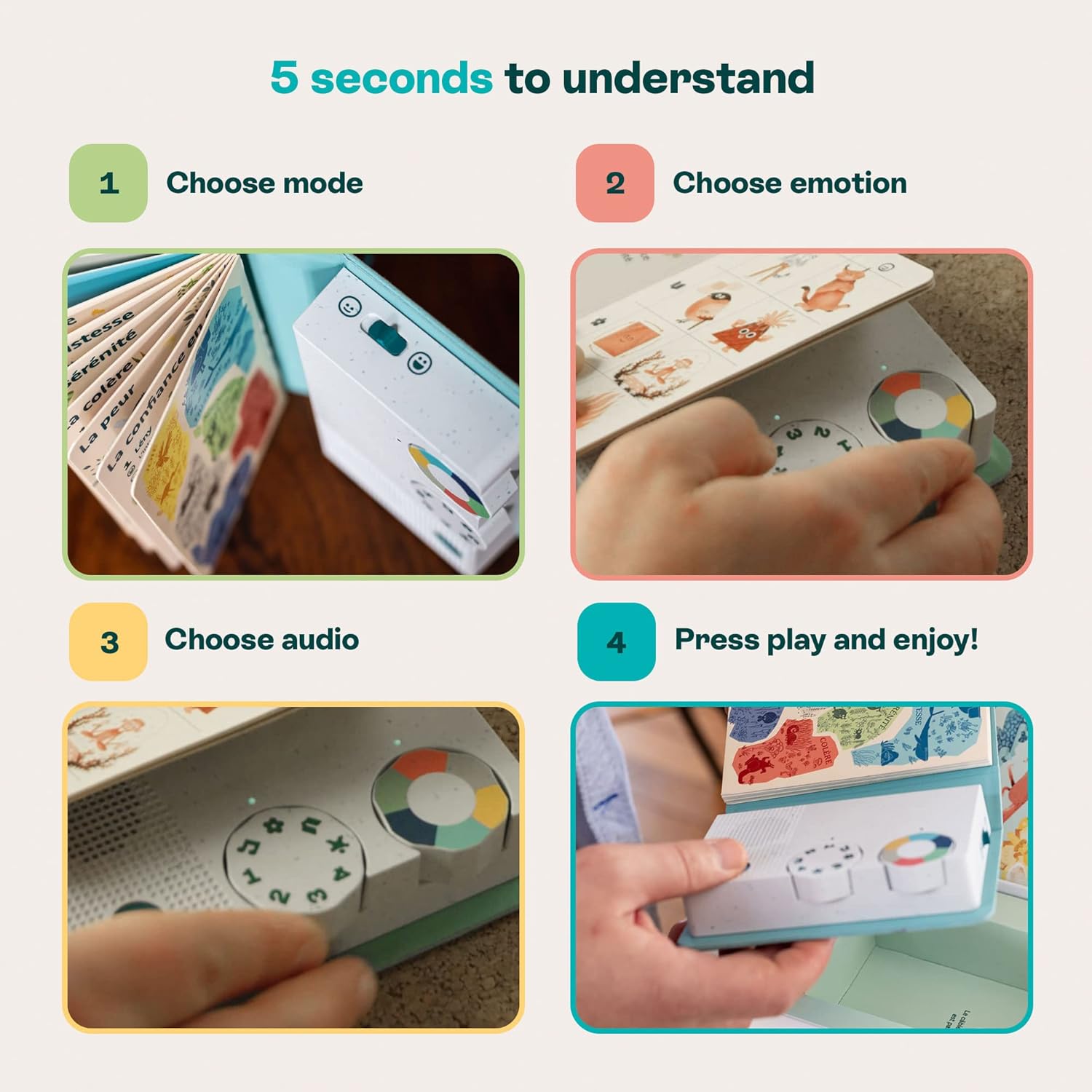 HoomKid Story Box Children's Audio Player - Stories, Meditation, Music, Workout for Kids - Relax & Sleep - Ages 3 to 10 - Screen Free & Disconnected, Emotional Management