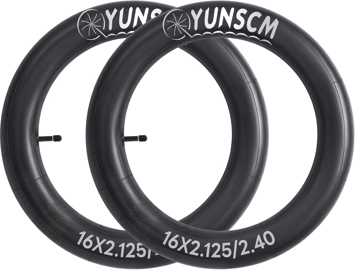 YUNSCM 2 PCS 16" Bike Tubes 16x2.125/2.40 SV32mm Schrader Valve Bicycle Tubes Compatible with 16 x 2.125 16x2.20 16x2.25 16x2.30 16x2.35 16 x 2.40 Bike Tire Tubes