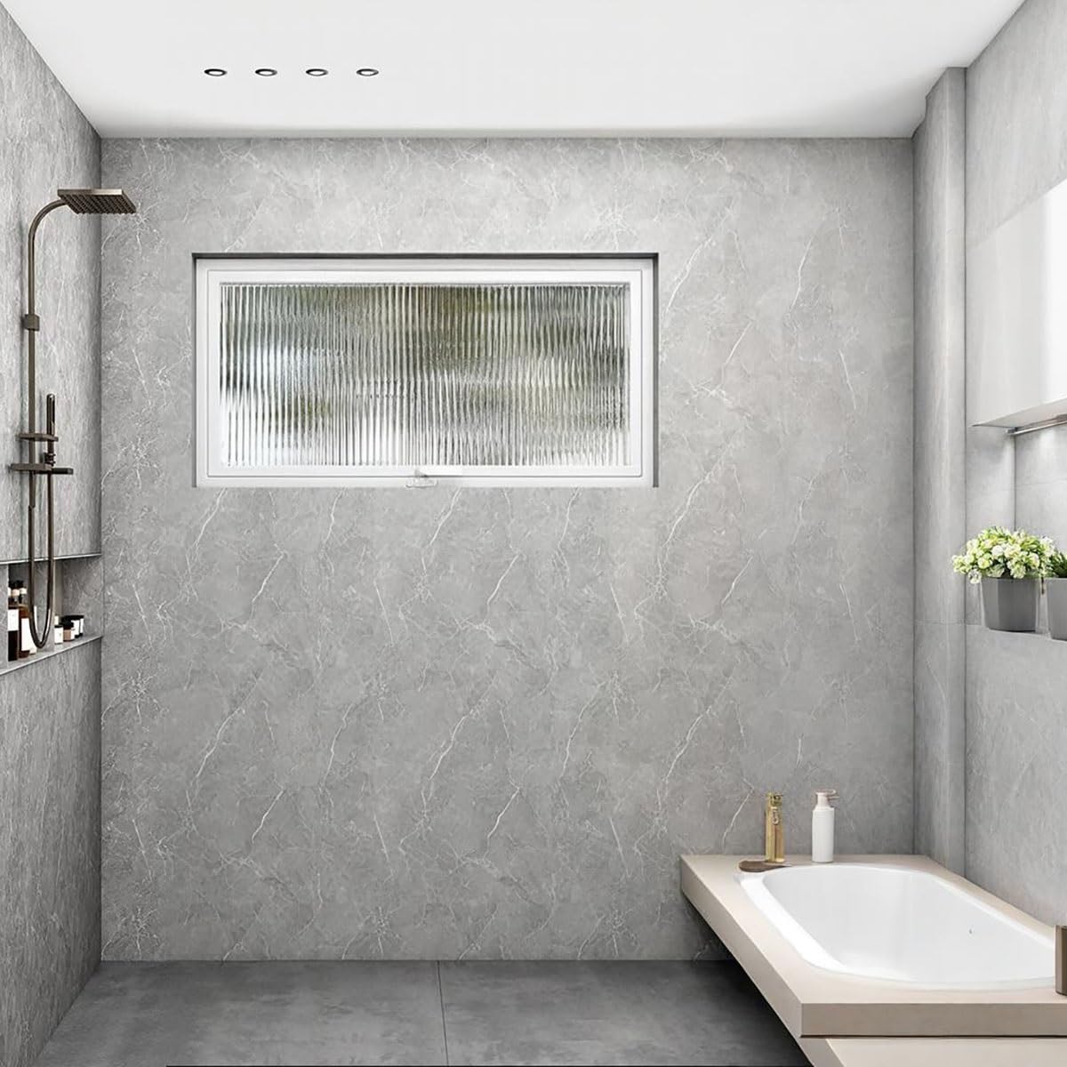 Ventana de vidrio templado giratoria de 360°, ventana de servicio corrediza vertical de aluminio con manija y cerradura, ventana de ventilación metálica empotrada para baño y cocina(White,WxH 60x30cm/