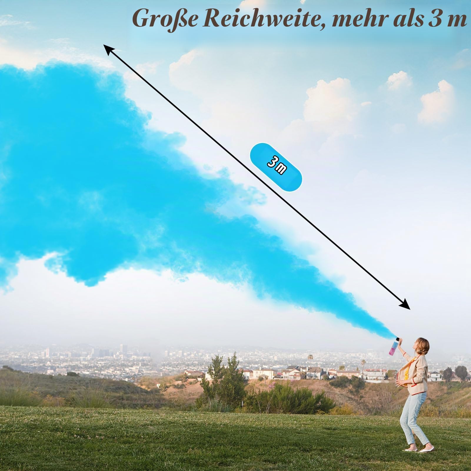 RISEMART XL Pulver-Feuerlöscher Gender Reveal Konfetti Kanone Poppers, Gender Reveal Rauchbombe 100% biologisch abbaubar für Gender Reveal Dekorationen (2 Stück, Blau)
