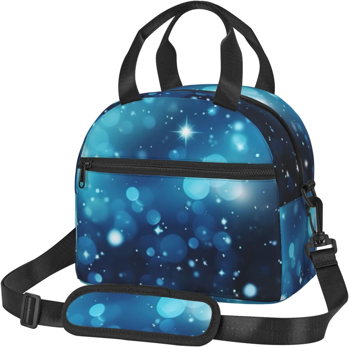 Starry Sky Universe Space Print Reusable Lunch Bag Insulated Lunch Boxes for Office Work Picnic Tote Bag Adjustable