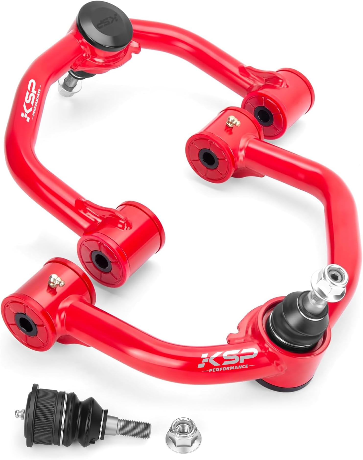 KSP 2-4" Upper Control Arm for F150 2004-2020, Aftermarket Control Arm Replacement Factory/Stock Arm, Iron Steel Welding Swing Control Arms With Adjustable Ball Joint for 2-4inch Front Lift Kits (Red)