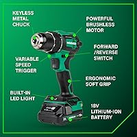 Vista 4 de Metabo HPT Kit combinado de taladro conductor inalámbrico sin escobillas multivoltios de 18 V y destornillador de impacto, kit de herramientas