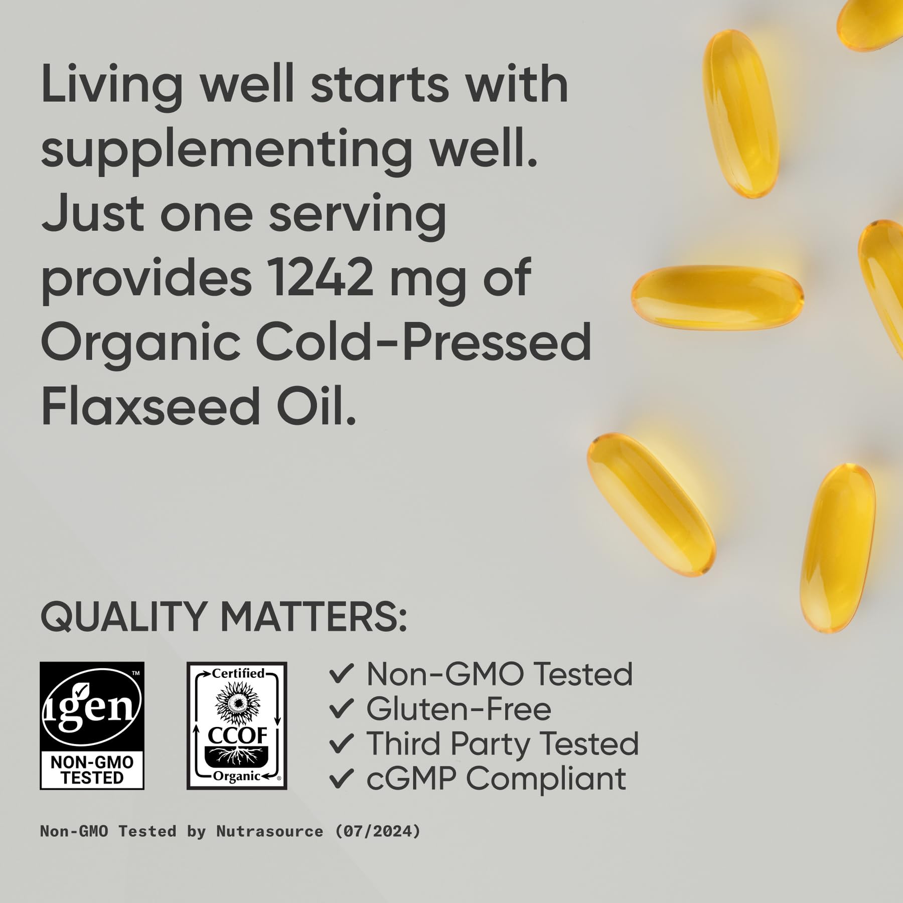 Sports Research® Organic Flaxseed Oil 1242mg, 200 Softgels — Amazon image 4