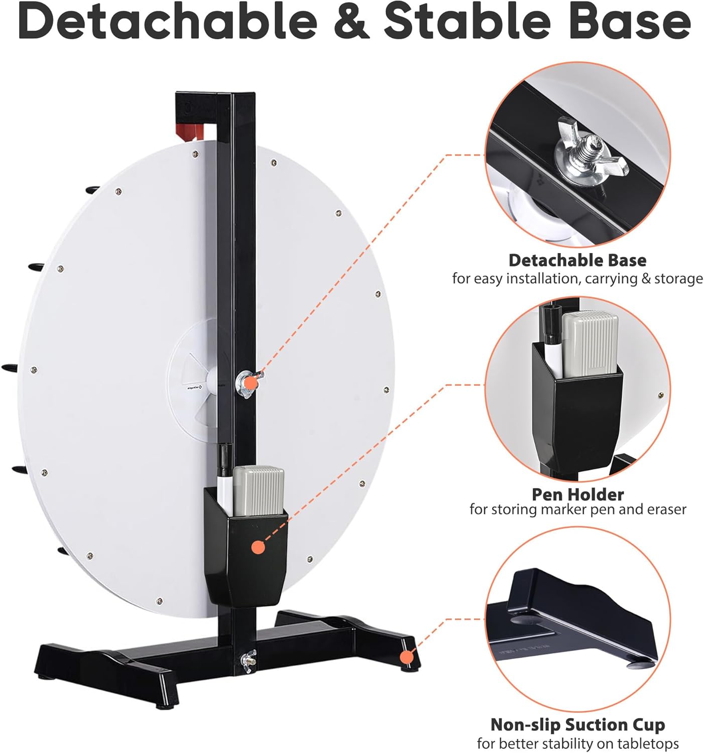WinSpin 24" Spinning Color Prize Wheel with 25"x14" Prize Drop Board Game Party Trade Show