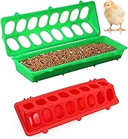 BuyNow 2 Pack 16-Hole No Waste Chicken Feeder for Chicks, Birds, Pigeons - Poultry Coop Feeders 30cm Chick Feeders