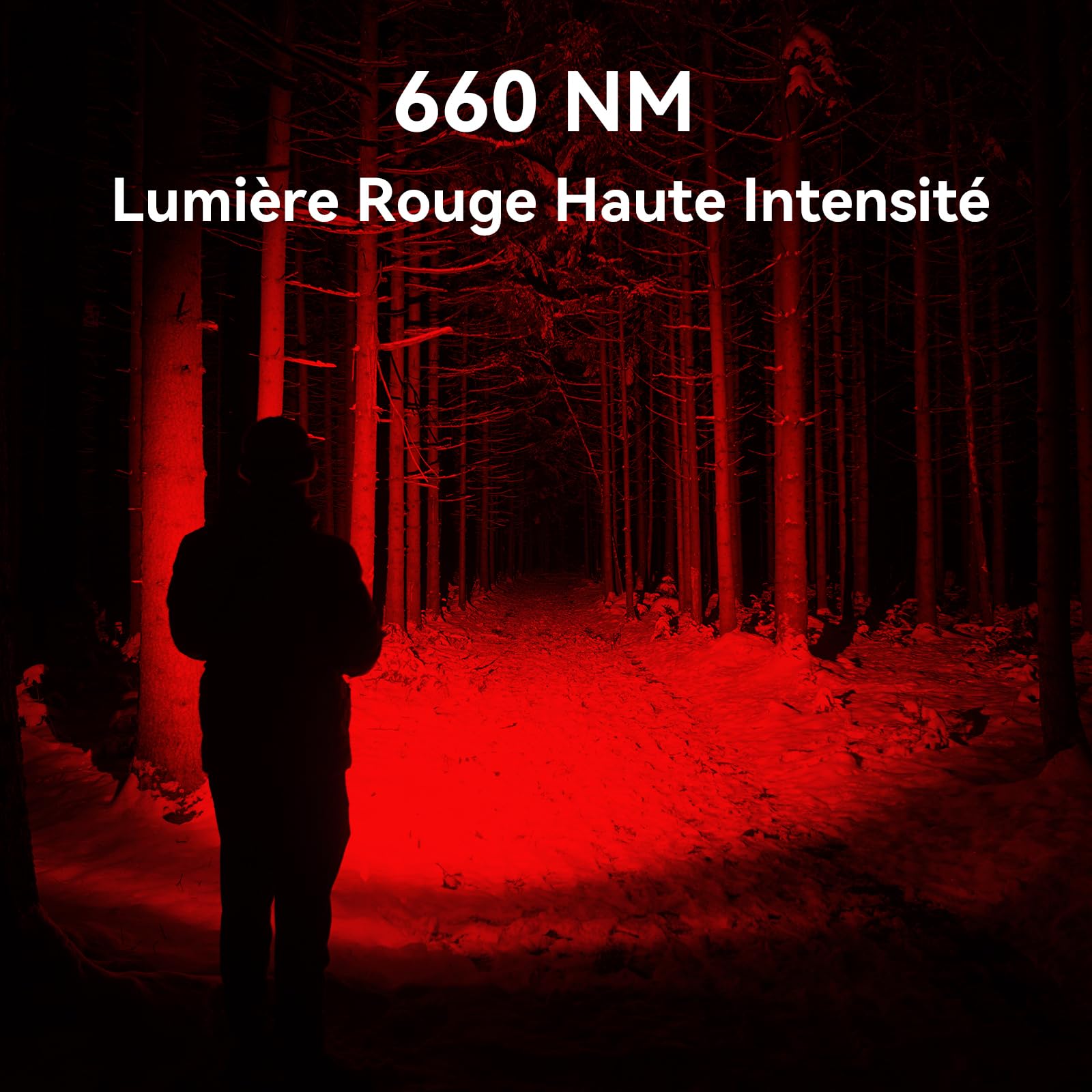 Sofirn D25LR - Lampada frontale a LED, ricaricabile, potente, leggera, con 90 CRI, luce bianca chiara e 660 nm di luce rossa profonda, ricarica USB per campeggio, escursionismo, caccia (luce rossa e