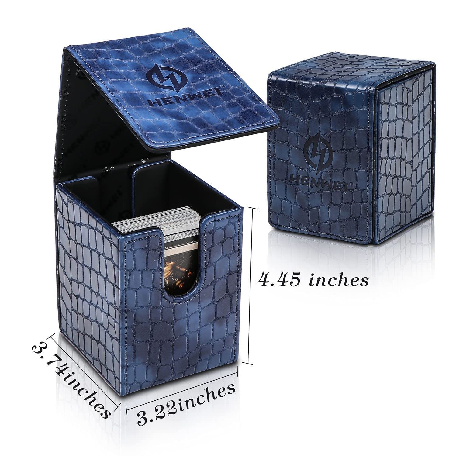 Tombert Scatola per carte di credito di alta qualità per MTG e PTCG, grande capacità, con 4 divisori e inserti, custodia Commander in pelle per oltre 1600 carte, chiusura magnetica, colore nero