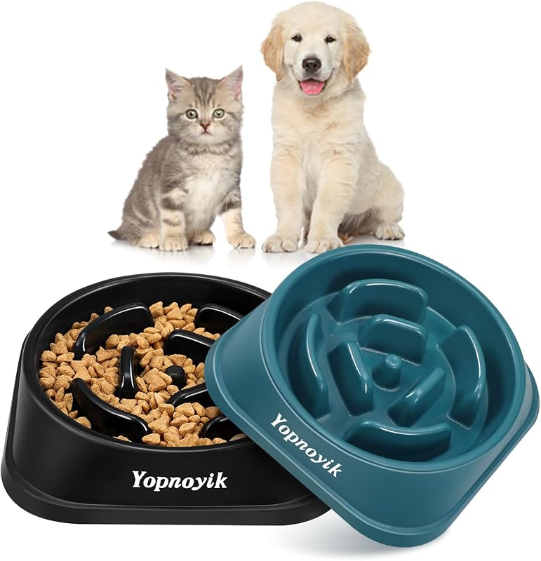 Comedouro lento para cães pequenos com labirinto e base antiderrapante Yopnoyik, Pacote com 2