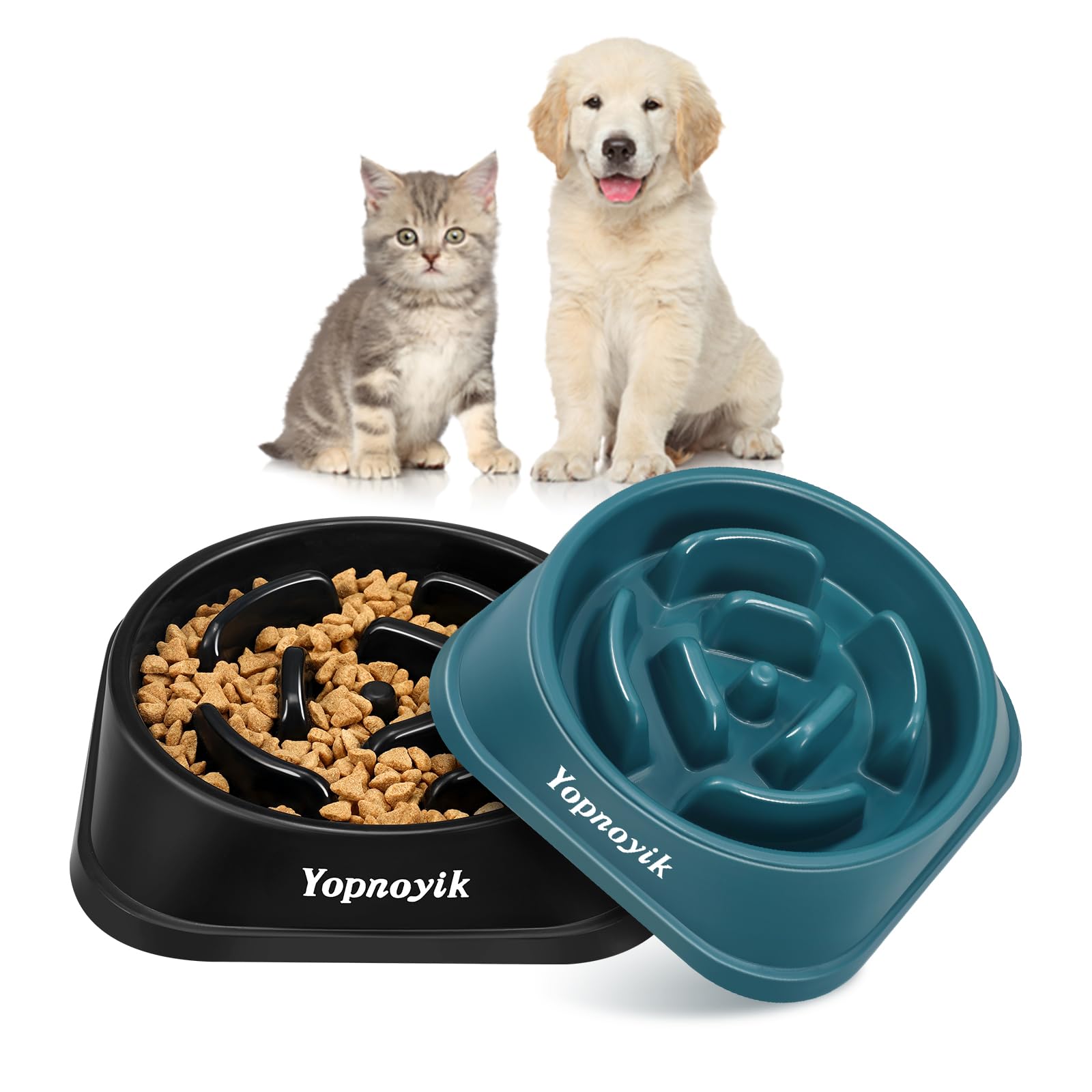 Photo 1 of 2 Pack Slow Feeder Dog Bowls for Healthy Eating, Non-Slip and Anti-Choking Design, Reduces Bloating & Overeating for Small Dogs, Easy to Clean