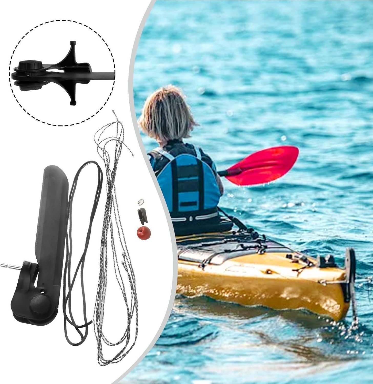 Nylon Tail Canoe Rudder Direction Foot Control Steering Tool Kit