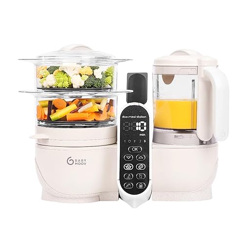 Miniatura 10 de Duo Meal Station - Máquina de alimentos 6 en 1 con olla de vapor licuadora de múltiples velocidades purés de bebé calentador descongelador 1 unidad