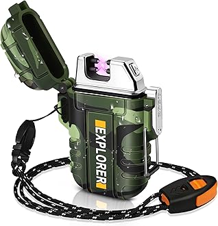 Lafagiet Waterproof Arc Lighter, dual Plasma Arc Lighter, USB Rechargeable Flameless Electric Lighters for Candle, Camp