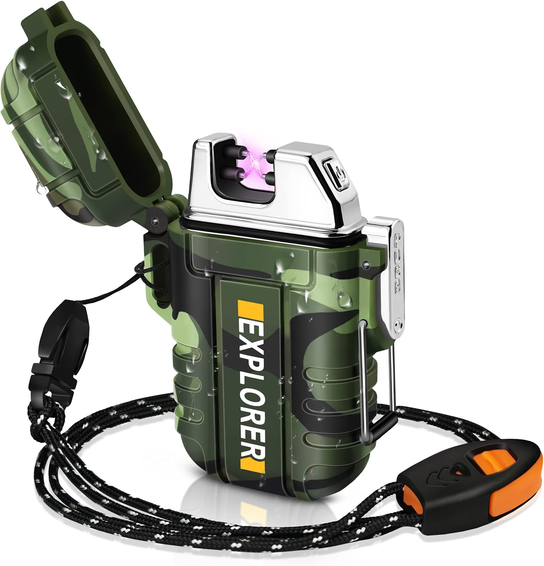 Lafagiet Waterproof Arc Lighter, Dual Plasma Arc Lighter, USB Rechargeable Flameless Electric Lighters for Candle, Camp