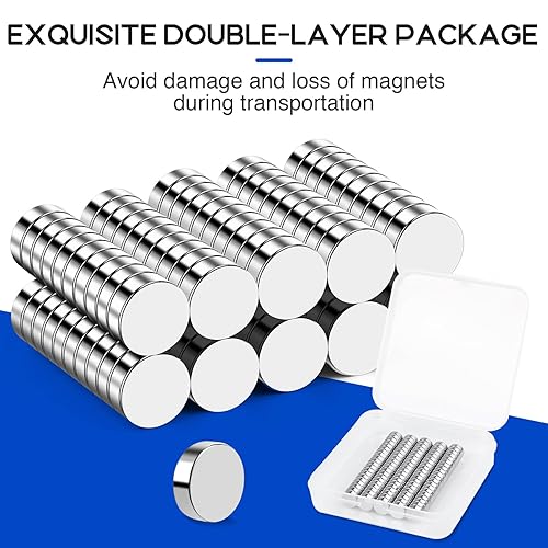 Miniatura 16 de Paquete de 120 imanes pequeños de 0.197 x 0.079 in, imanes de neodimio para manualidades, pizarra blanca, bricolaje