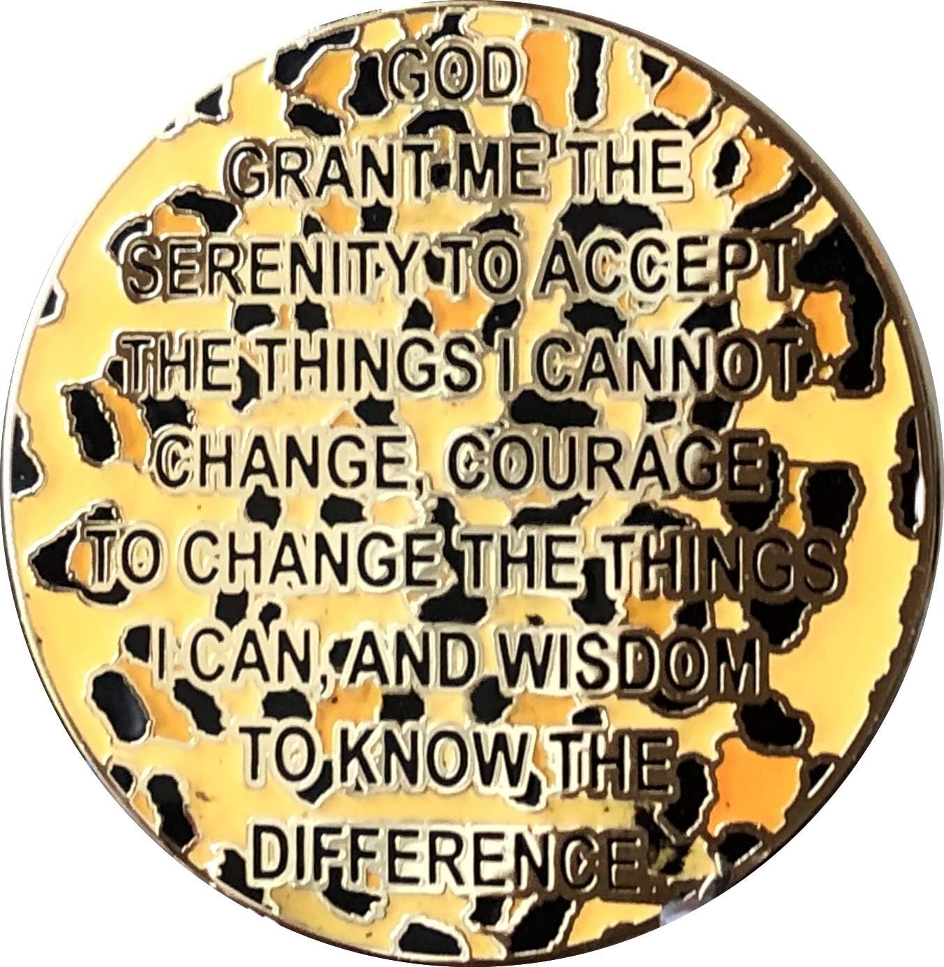 RecoveryChip 2 Year AA Medallion Reflex Leopard Sobriety Coin Gold Plated Animal Print Chip II image 2