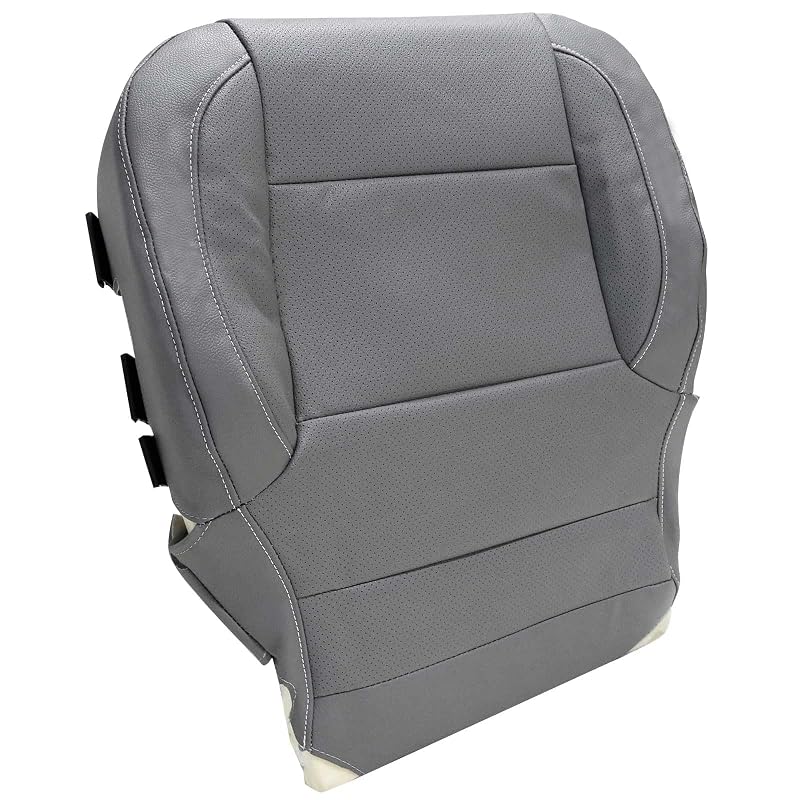 Capa para Banco Automotivo Inferior em Couro Sintético Perfurado Cinza SecosAutoparts para Chevy Silverado, Tahoe, Suburban e GMC Sierra 2014 a 2019