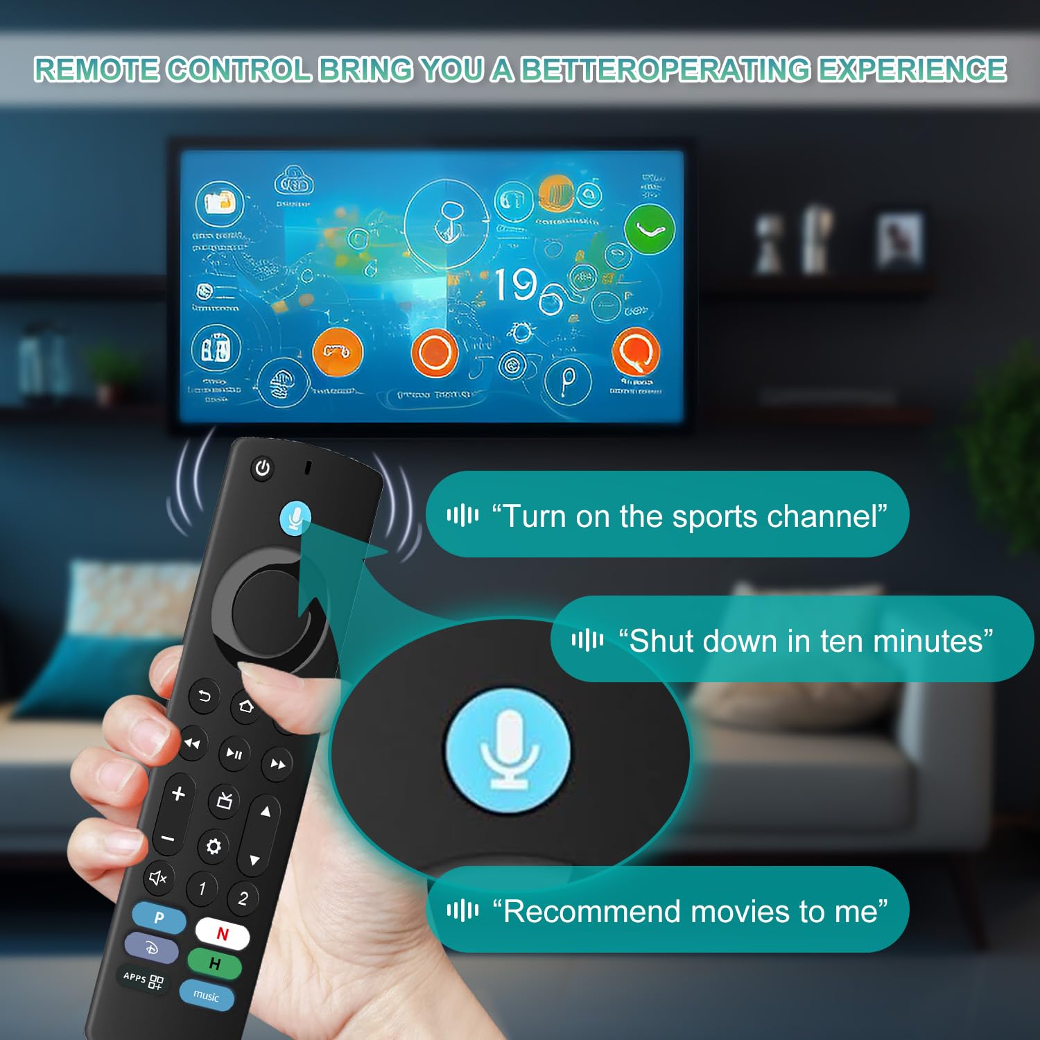 Mando a distancia universal de repuesto por voz: dispositivos de transmisión (2ª, 3ª, 4K, Max, HD), compatible con Omni, Toshiba, Insignia, Pioneer, 2/4-Series Media Smart TV, Lite y Cube