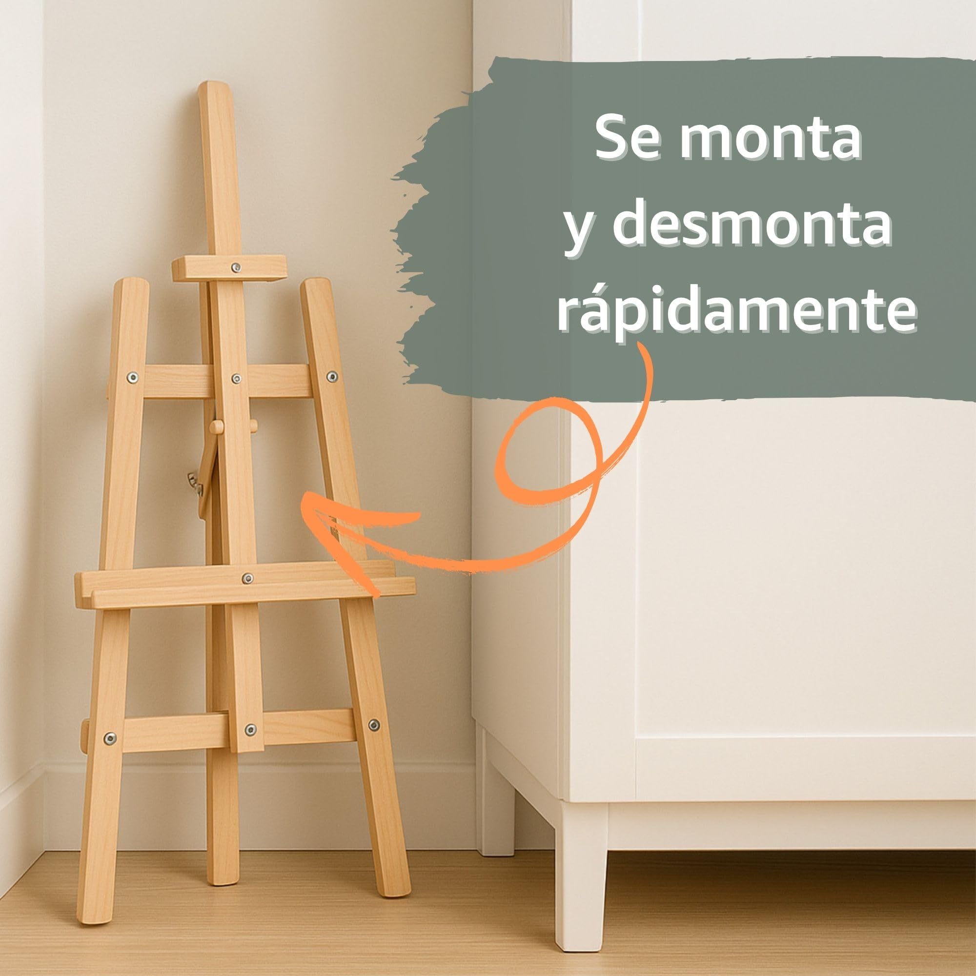 Caballete pintura de madera 175 cm - Caballetes plegables y regulables en altura para pintar Soporte para lienzo ideal para artistas pintura y tableau de boda Perfecto para niños y adultos