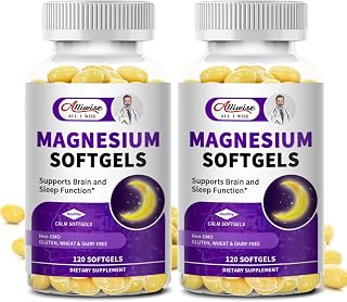 2 Pack High Absorption Magnesium Glycinate 400mg Softgels Supplement, Magnesium with Calcium - Highly Bioavailable - with Vitamin D3 & K2, for Sleep, Mood, Brain Support